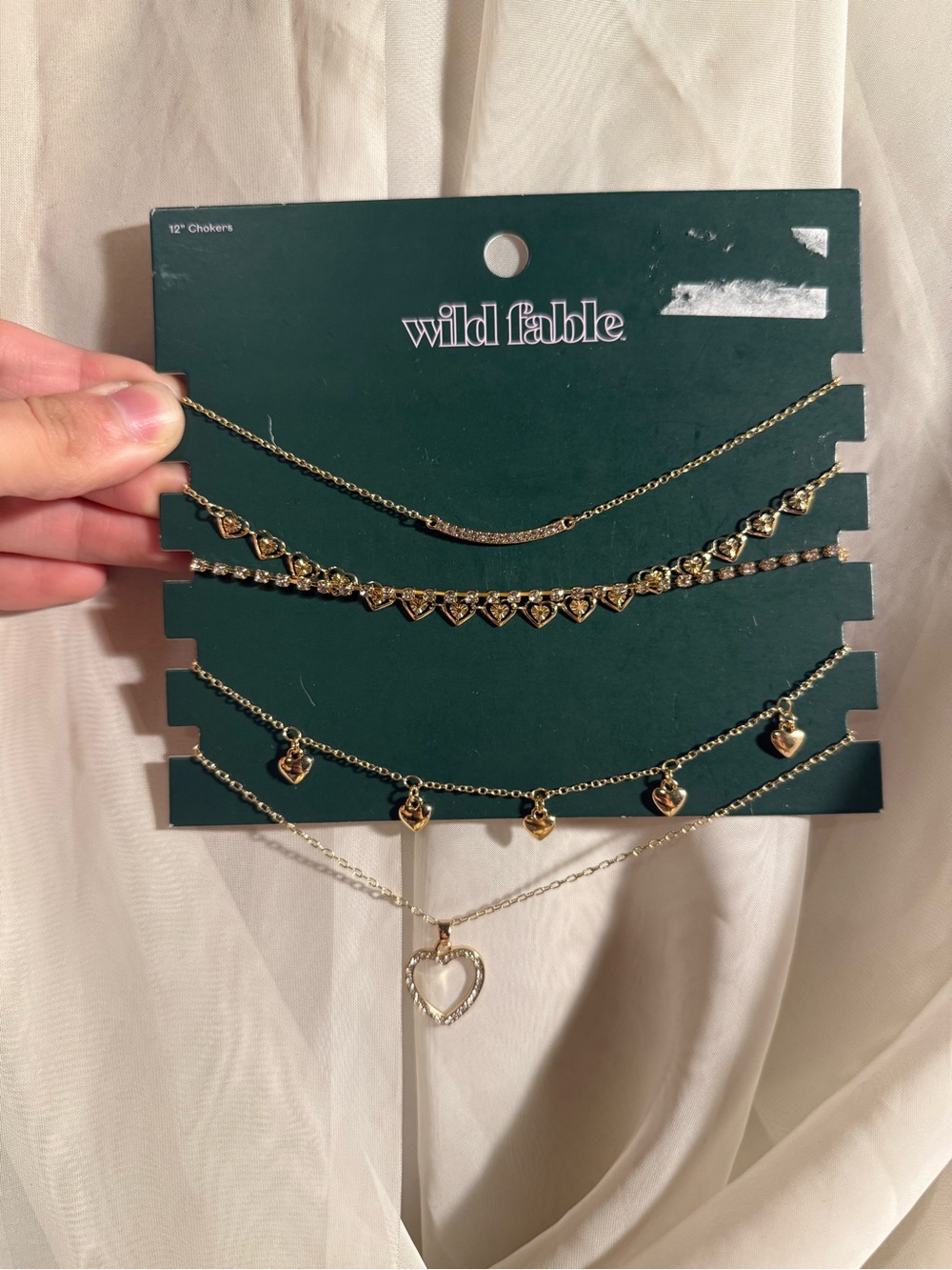 wild fable Gold Heart Layered Necklace Set